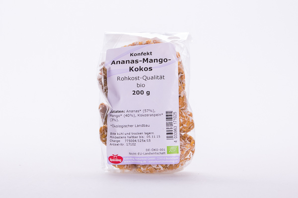 Ananas - Mango - Kokos, Konfekt (BIO)