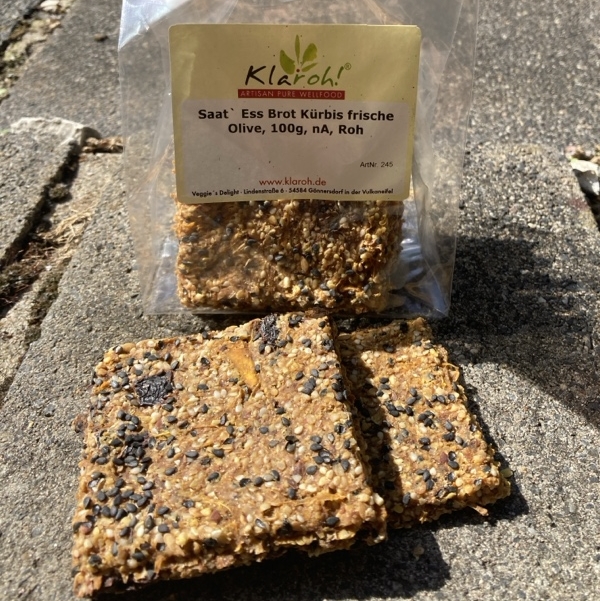 Essener Saaten-Keimbrot Olive-Hokkaido, Rohkost 100g