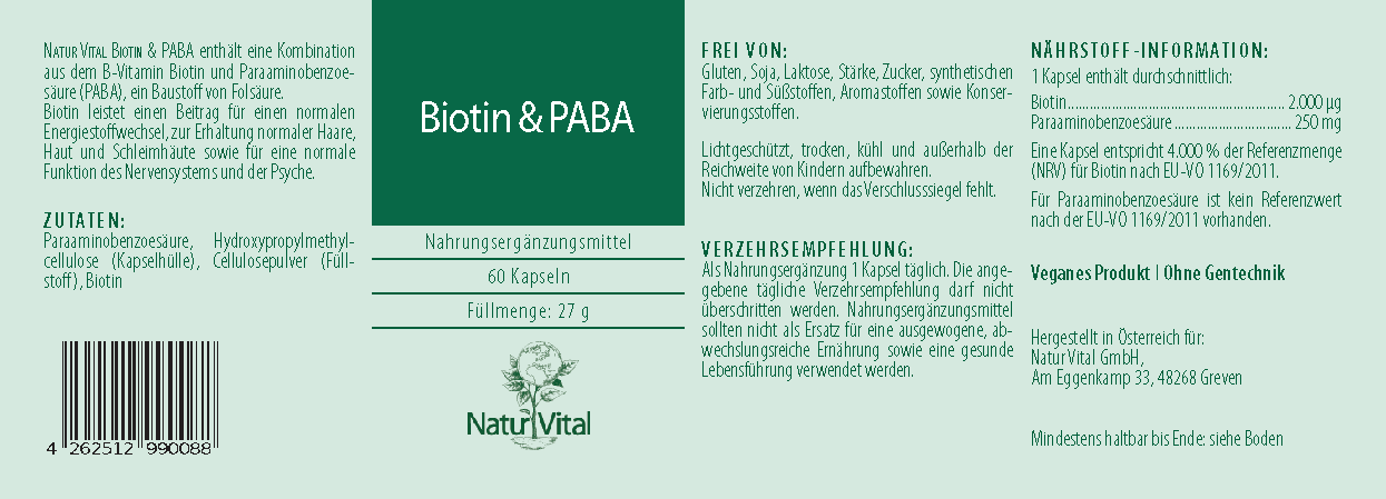 Biotin & PABA, 60 Vegikaps.