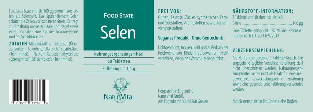 Selen, 60 Tbl.  FOOD STATE